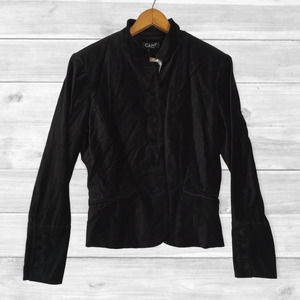 CAMI NYC Velvet‎ Blazer Black Long Sleeve Women's Size 8 Mid Length